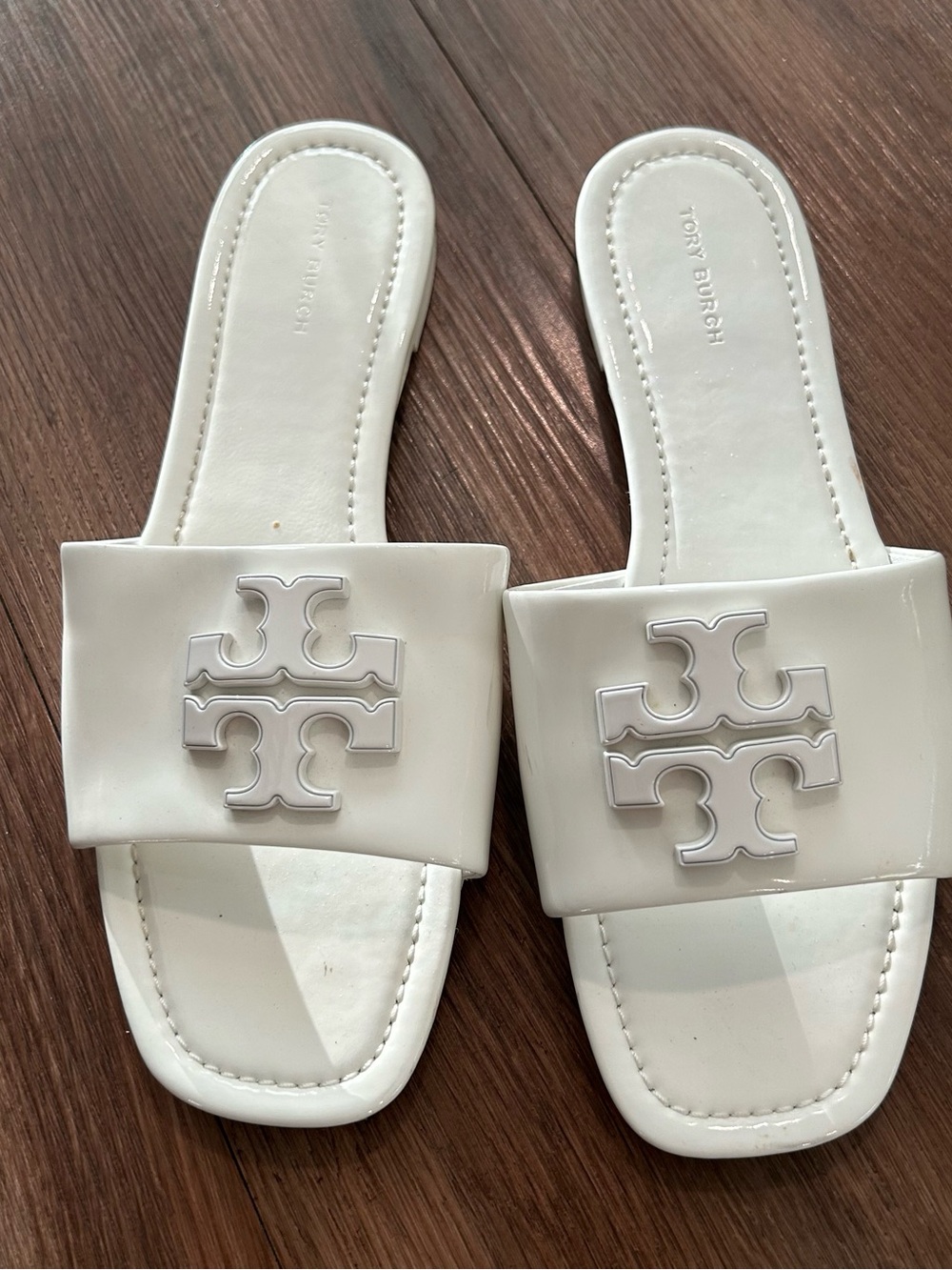 Tory Burch Eleanor Slide Women's Size 9 White Nappa Leather Sandals